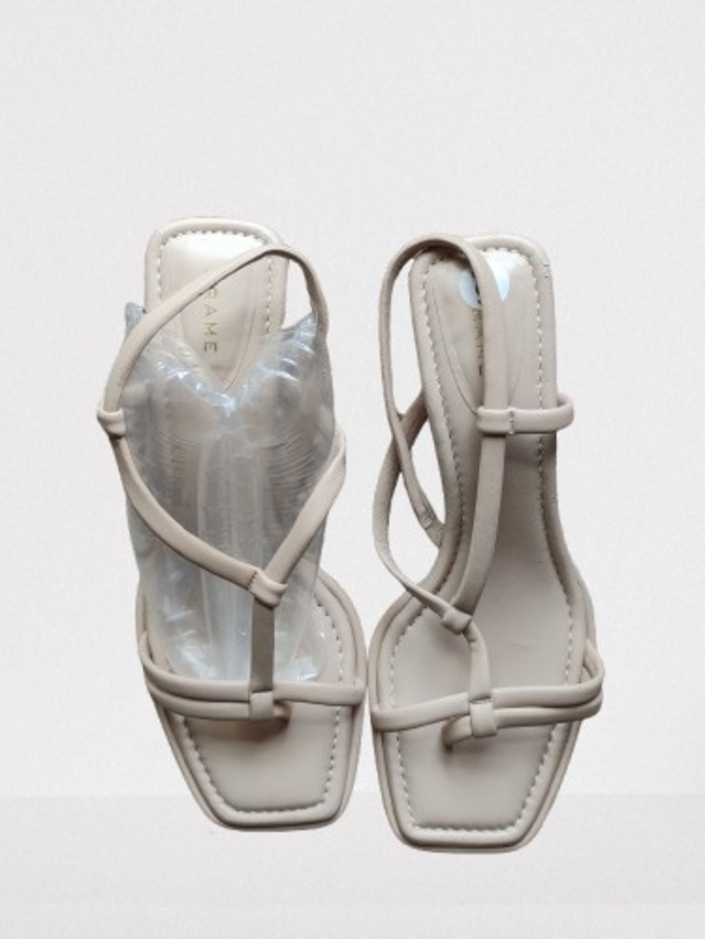 New Without Tags FRAME Addison Leather Slingback Sandals Nude Beige 7